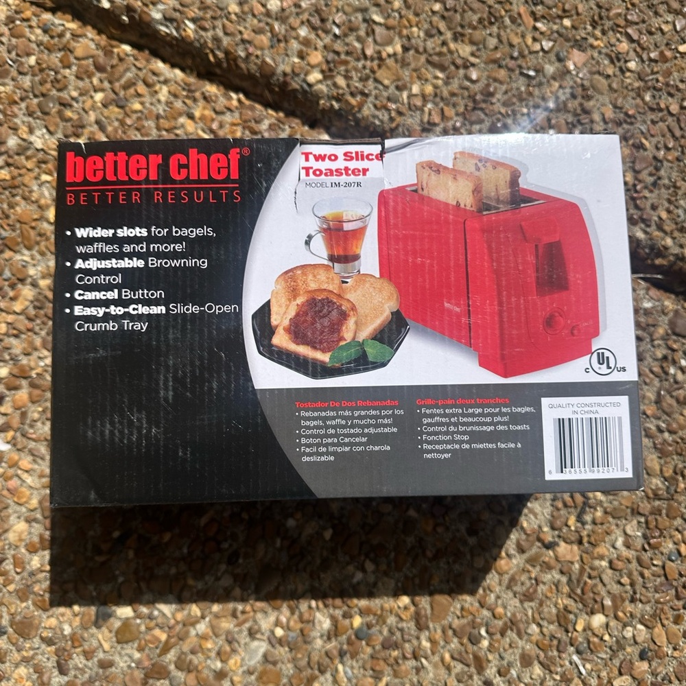Better Chef Compact Two Slice Countertop Toaster in Red NIB - Picture 2 of 10